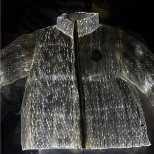 Moncler X Palm Angels Puffer Collab LED Glow White Jacket
